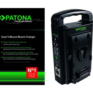 Dual V-Mount Charger Sony BP-95W BP-GL65 BP-190WS incl. 4-Pin XLR cable