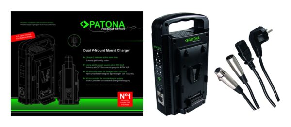 Dual V-Mount Charger Sony BP-95W BP-GL65 BP-190WS incl. 4-Pin XLR cable