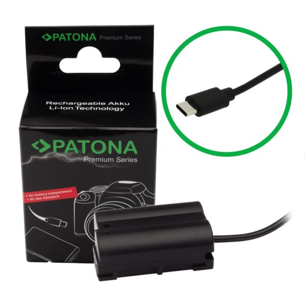 Premium USB-C Input battery adapter Nikon Z5 Z6 Z7 D500 D800 D850 D7000 D7100 D7200 VFB12802